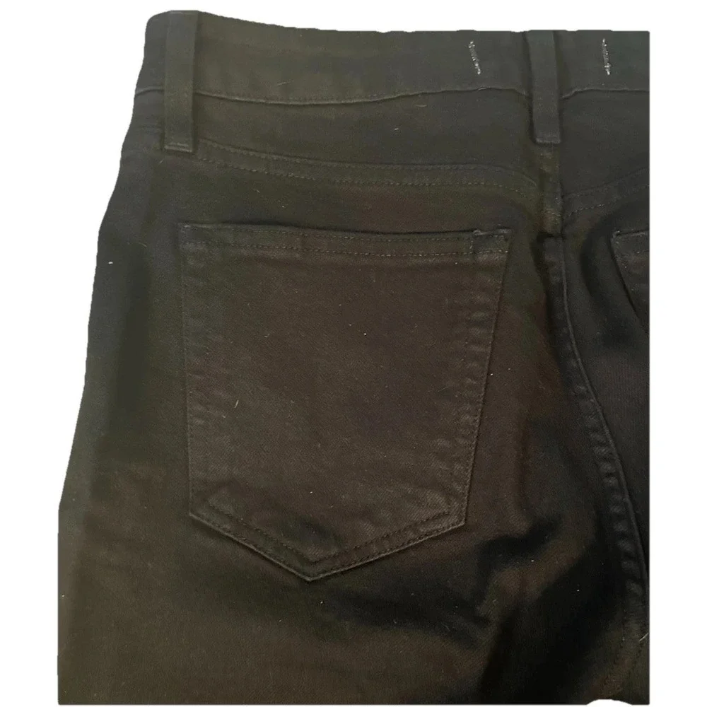 Trave Colette Kick Flare Denim Jean Raw Hem Black Wash Size 27 Cropped Stretchy